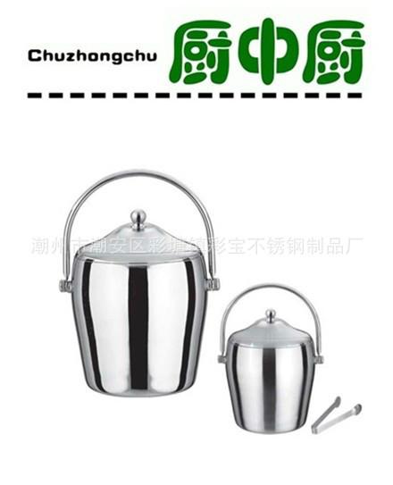 供應(yīng)鼓形手提式不銹鋼雙層冰粒桶
