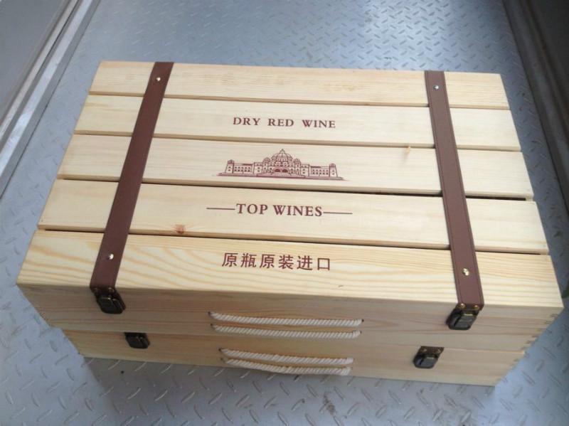 供應(yīng)鄭州六支紅酒木箱雙層鏤空