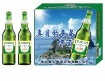 青岛奥贝钓鱼岛塑包9瓶装啤酒批发图片