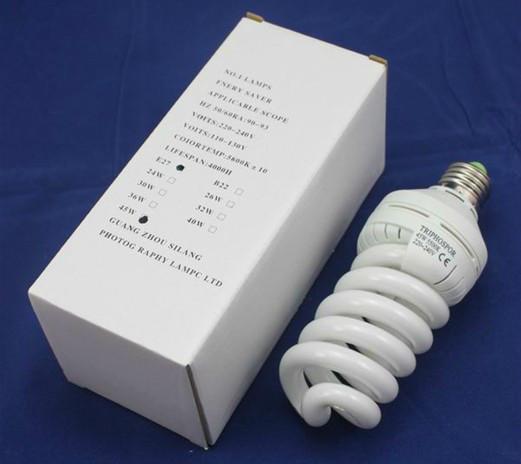 供應色溫5500k45w螺旋攝影燈泡E27通用攝影燈光器材攝影棚補光燈柔光箱*燈