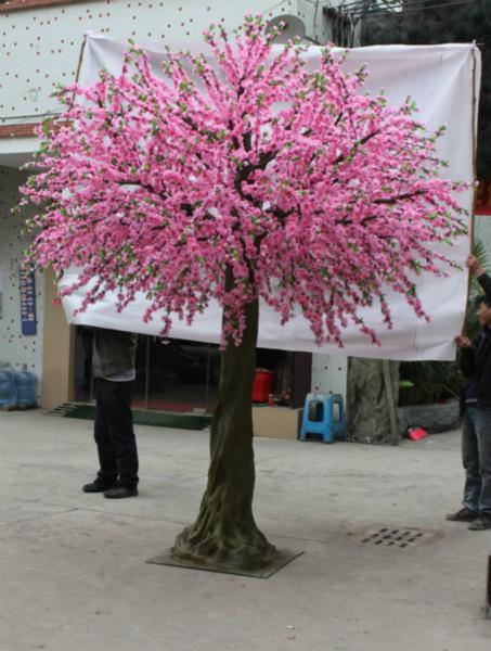 供应仿真桃花树厂家，仿真桃花树报价，云南仿真桃花枝大量供应图片