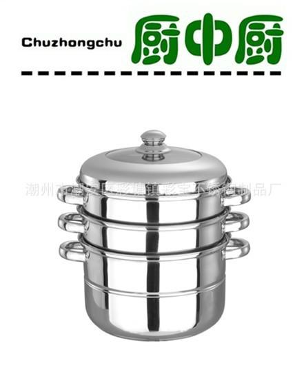 高級(jí)不銹鋼出口三層鋼柄多用蒸鍋圖片/高級(jí)不銹鋼出口三層鋼柄多用蒸鍋樣板圖 (4)