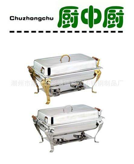 供應(yīng)不銹鋼鍍金玻璃蓋自助餐爐