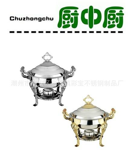 供應(yīng)不銹鋼鍍金玻璃蓋自助餐爐