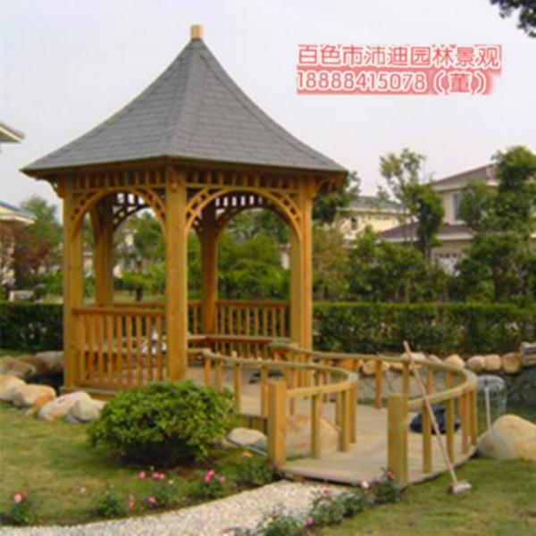 供應(yīng)百色各種規(guī)格尺寸防腐木批發(fā)價(jià)格  防腐木休閑涼亭花架訂做