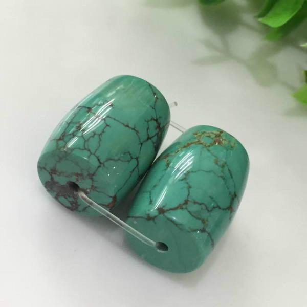 供應(yīng)原礦綠松石配對(duì)微沁桶珠三