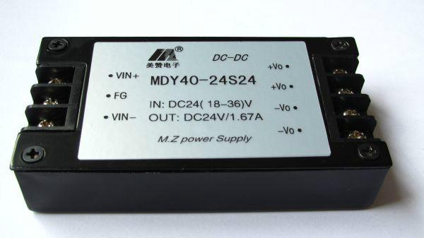 供应DC24V转DC24V40W直流稳压电源,宽电压输入范围，端子式模块电源